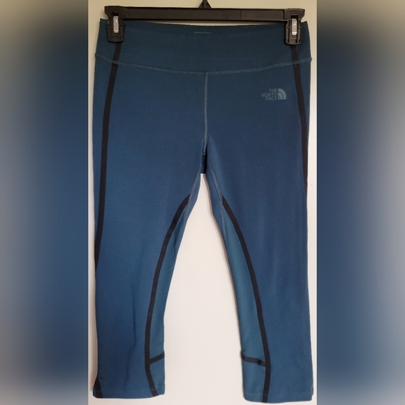 The North Face Women's Teal Cropped Athletic Pull-on Capri Leggings Size Medium - Picture 1 of 5